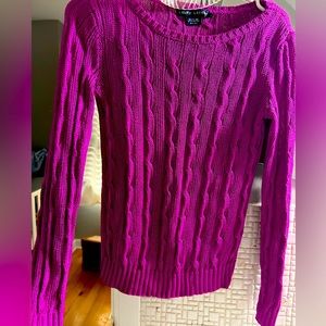 Cable-Knit Silk Crewneck Sweater